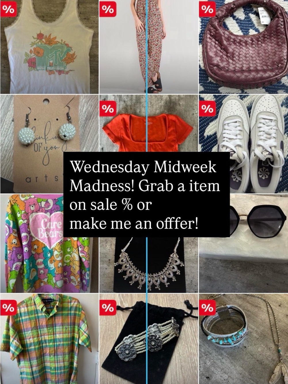 Wednesday Midweek Madness! Grab an item on sale % or make me an offer! 🤩